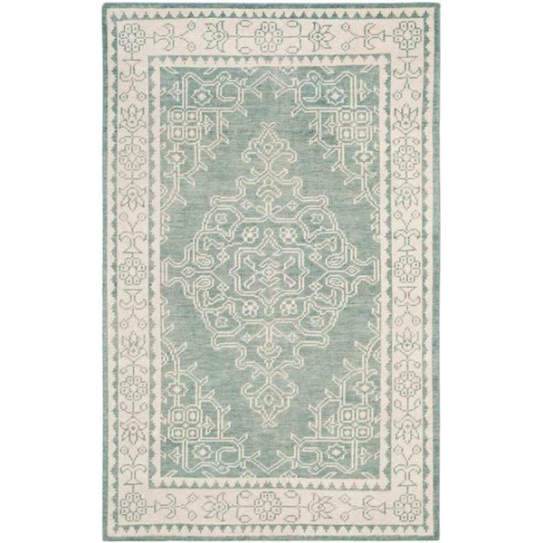 Safavieh 5 x 8 ft. Medium Rectangle Kenya Hand Knotted RugIvory & Blue KNY638A-5 - main